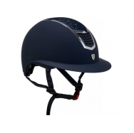 Jezdecká helma EQUESTRO CASCO Lady modrá/stříbrná 